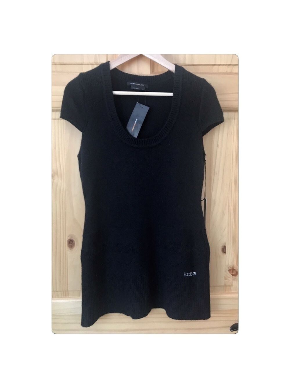 BCBGMAXAZRIA Wool & Angora blend short sleeve sweater dress size L